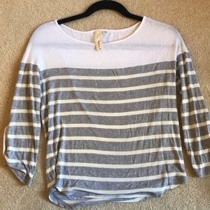 Robin-K 3/4 length sleeve stripped shirt